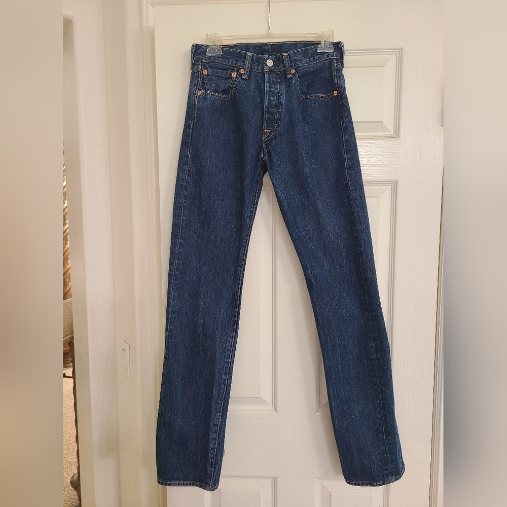 Men's Straight-Leg Jeans in Dark Blue Denim 29×34